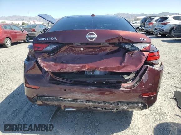 2024 Nissan Sentra SV with VIN 3N1AB8CV2RY242542, listed as a Copart auction lot 61614795 with 5,960 mi miles and Salvage title. Bid and sale history available at DreamBid. Image 6.