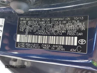 2014 Toyota Prius Four with VIN JTDKN3DU7E1742714, listed as a IAAI auction lot 42637235 with 184,734 mi miles and . Bid and sale history available at DreamBid. Image 9.