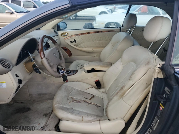 2005 Mercedes-Benz CLK-Class 3.2L with VIN WDBTK65G05T044861, listed as a Copart auction lot 75247954 with 0 mi miles and Salvage Title. Bid and sale history available at carsss.com. Image 7.