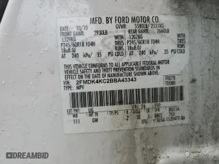 2011 Ford Edge Limited with VIN 2FMDK4KC2BBA43343, listed as a Copart auction lot 52144445 with 174,105 mi miles and Salvage Title. Bid and sale history available at carsss.com. Image 13.