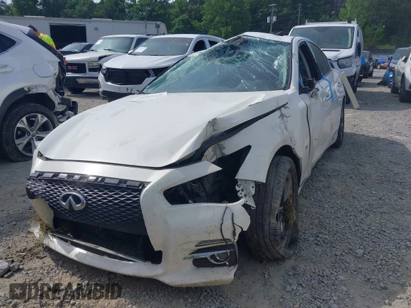 2015 Infiniti Q50 Premium with VIN JN1BV7AP1FM355889, listed as a IAAI auction lot 42212761 with 89,516 mi miles and . Bid and sale history available at DreamBid. Image 2.