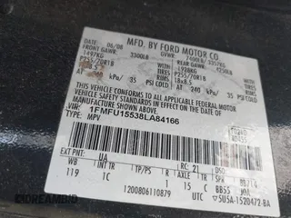 2008 Ford Expedition SSV with VIN 1FMFU15538LA84166, listed as a IAAI auction lot 42727548 with 179,927 mi miles and . Bid and sale history available at DreamBid. Image 9.