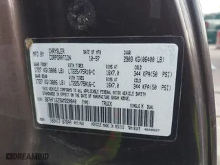 1998 Dodge Ram 1500 with VIN 3B7HF16Z9WM220840, listed as a IAAI auction lot 41595328 with 199,281 mi miles. Bid and sale history available at carsss.com. Image 9.