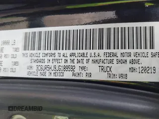 2018 Ram 2500 Tradesman z VIN 3C6UR5HJ9JG189592, wystawiony jako IAAI lot #41919085 z przebiegiem 57 154 mil mil oraz . Historia ofert i sprzedaży dostępna na DreamBid. Obrazek 9.