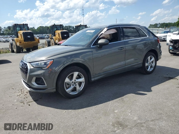 2021 Audi Q3 Premium with VIN WA1AUCF37M1067054, listed as a Copart auction lot 57299815 with 67,334 mi miles and Salvage title. Bid and sale history available at DreamBid. Image 1.