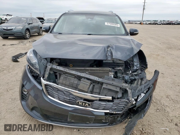 2019 Kia Sorento EX z VIN 5XYPH4A51KG457907, wystawiony jako Copart lot #57686505 z przebiegiem 54 755 mil mil oraz Szkoda całkowita • Salvage title. Historia ofert i sprzedaży dostępna na DreamBid. Obrazek 5.