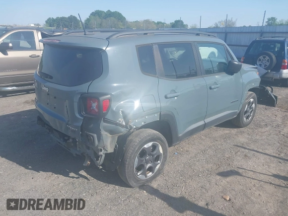 2017 Jeep Renegade Sport with VIN ZACCJBAB5HPF77358, listed as a IAAI auction lot 41988784 with 99,331 mi miles and . Bid and sale history available at carsss.com. Image 4.