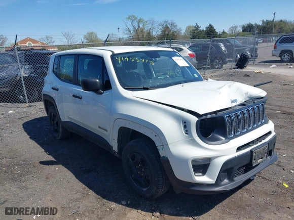 2019 Jeep Renegade Sport with VIN ZACNJBAB9KPK50894, listed as a IAAI auction lot 41953413 with 95,821 mi miles. Bid and sale history available at carsss.com. Image 1.