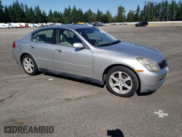 2003 Infiniti G35 w/Leather z VIN JNKCV51E63M321042, wystawiony jako Copart lot #57238535 z przebiegiem 157 847 mil mil oraz Czysty tytuł • Clean title. Historia ofert i sprzedaży dostępna na DreamBid. Obrazek 4.