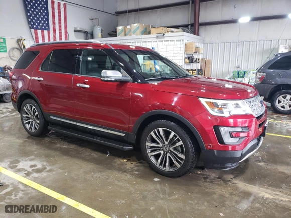2017 Ford Explorer Platinum with VIN 1FM5K8HT8HGE23534, listed as a Copart auction lot 51412075 with 127,911 mi miles and Salvage Title. Bid and sale history available at carsss.com. Image 4.