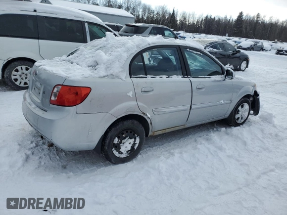 2010 Kia Rio with VIN KNADH4B38A6595734, listed as a Copart auction lot 46349825 with Not Provided miles and Salvage Title. Bid and sale history available at DreamBid. Image 3.