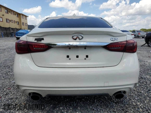 2020 Infiniti Q50 Luxe with VIN JN1EV7AP3LM206117, listed as a Copart auction lot 58060395 with 40,534 mi miles and Non repairable. Bid and sale history available at DreamBid. Image 6.