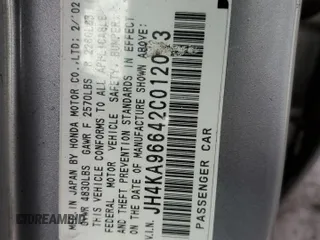2002 Acura RL с VIN JH4KA96642C012013, выставлен на аукционе Copart как лот 46262295 с пробегом 75 259 миль миль и Списание • Salvage title. История ставок и продаж доступна на DreamBid. Изображение 12.