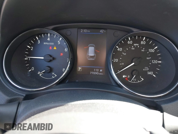 2019 Nissan Rogue SV with VIN 5N1AT2MT0KC783927, listed as a IAAI auction lot 41729241 with 77,890 mi miles and . Bid and sale history available at DreamBid. Image 7.