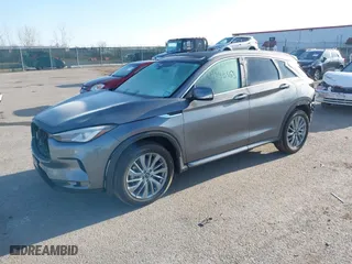 2023 Infiniti QX50 LUXE with VIN 3PCAJ5BB5PF116979, listed as a IAAI auction lot 41740963 with 17,160 mi miles. Bid and sale history available at carsss.com. Image 2.