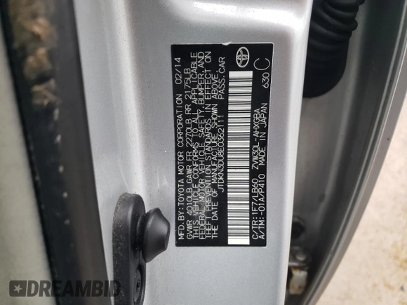 2014 Toyota Prius Four with VIN JTDKN3DU8E0362111, listed as a Copart auction lot 42246165 with 103,620 mi miles and Salvage Title. Bid and sale history available at carsss.com. Image 13.