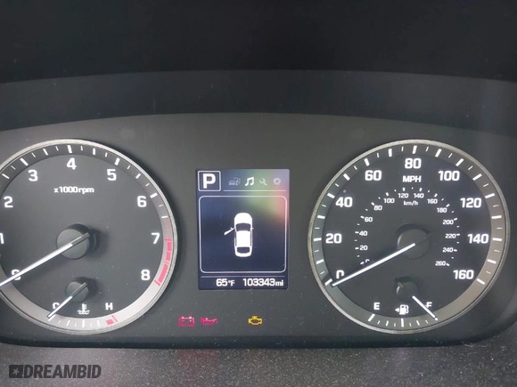 2016 Hyundai Sonata 2.4L SE with VIN 5NPE24AF5GH375552, listed as a IAAI auction lot 41970509 with 103,343 mi miles. Bid and sale history available at carsss.com. Image 7.