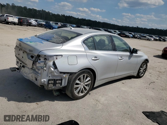 2014 Infiniti Q50 Premium with VIN JN1BV7AR2EM700072, listed as a Copart auction lot 54934445 with 97,381 mi miles and Salvage title. Bid and sale history available at DreamBid. Image 3.