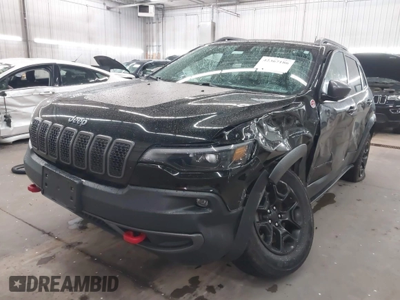 2019 Jeep Cherokee Trailhawk with VIN 1C4PJMBX9KD456748, listed as a IAAI auction lot 42367186 with 91,665 mi miles and . Bid and sale history available at DreamBid. Image 17.