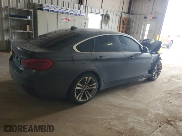 2019 BMW 4 Series 430i with VIN WBA4J1C51KBM12489, listed as a Copart auction lot 49719725 with 0 mi miles and Salvage Title. Bid and sale history available at carsss.com. Image 3.