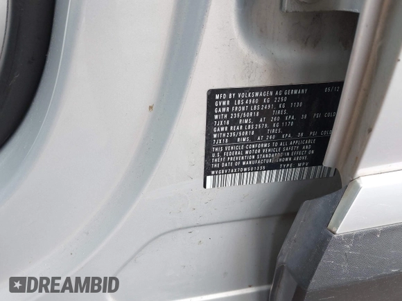 2013 Volkswagen Tiguan SE z VIN WVGBV7AX7DW501335, wystawiony jako IAAI lot #41856816 z przebiegiem 129 615 mil mil oraz . Historia ofert i sprzedaży dostępna na DreamBid. Obrazek 9.