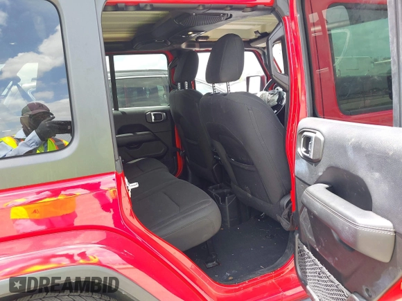 2019 Jeep Wrangler Unlimited Sahara with VIN 1C4HJXEG4KW573157, listed as a IAAI auction lot 42118373 with 105,890 mi miles and . Bid and sale history available at DreamBid. Image 8.
