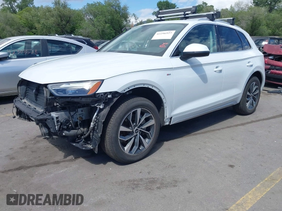 2022 Audi Q5 S line Premium Plus with VIN WA1EAAFY0N2021054, listed as a IAAI auction lot 42296927 with 27,310 mi miles and . Bid and sale history available at DreamBid. Image 2.