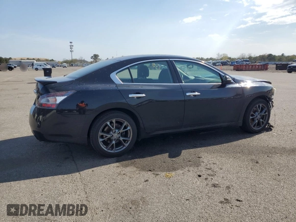 2014 Nissan Maxima S with VIN 1N4AA5AP9EC912759, listed as a Copart auction lot 54953995 with 74,138 mi miles and Salvage Title. Bid and sale history available at DreamBid. Image 3.