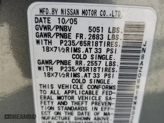 2006 Nissan Murano SE with VIN JN8AZ08W16W502528, listed as a Copart auction lot 74461844 with 144,934 mi miles and Salvage Title. Bid and sale history available at carsss.com. Image 14.