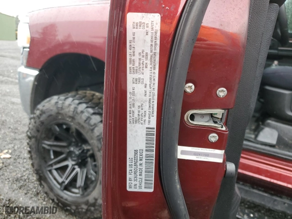 2024 Ram 2500 Big Horn with VIN 3C6UR5DL8RG222908, listed as a Copart auction lot 50209335 with 3,652 mi miles and Salvage Title. Bid and sale history available at carsss.com. Image 12.
