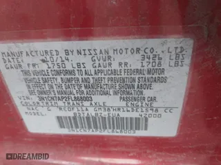 2015 Nissan Versa S Plus with VIN 3N1CN7AP2FL868003, listed as a IAAI auction lot 41865179 with 191,196 mi miles. Bid and sale history available at carsss.com. Image 9.