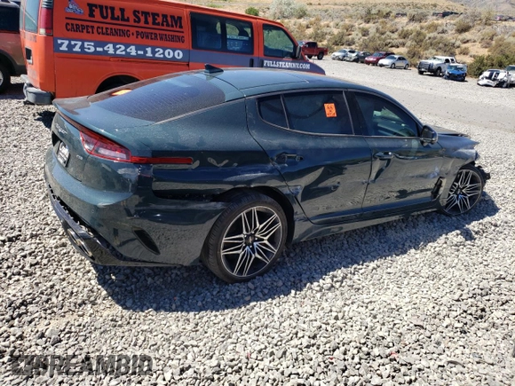 2023 Kia Stinger GT2 with VIN KNAE55LC0P6135476, listed as a Copart auction lot 66336024 with 0 mi miles and Salvage Title. Bid and sale history available at carsss.com. Image 3.