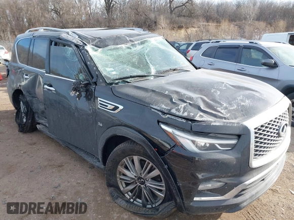 2018 Infiniti QX80 with VIN JN8AZ2NE0J9192869, listed as a IAAI auction lot 41434422 with 111,110 mi miles and . Bid and sale history available at DreamBid. Image 1.