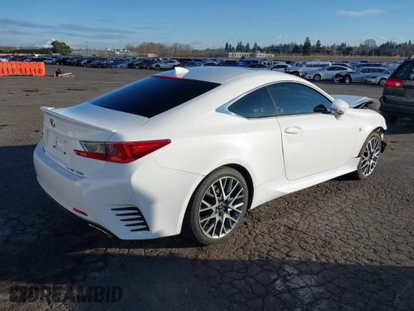 2015 Lexus RC 350 with VIN JTHSE5BC5F5002299, listed as a IAAI auction lot 41420794 with 69,404 mi miles. Bid and sale history available at carsss.com. Image 4.