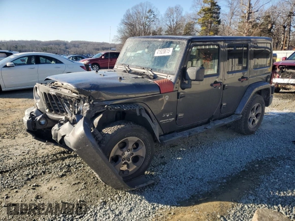 2018 Jeep Wrangler JK Unlimited Sahara with VIN 1C4HJWEG0JL911874, listed as a Copart auction lot 41928815 with 84,660 mi miles and Salvage Title. Bid and sale history available at carsss.com. Image 1.