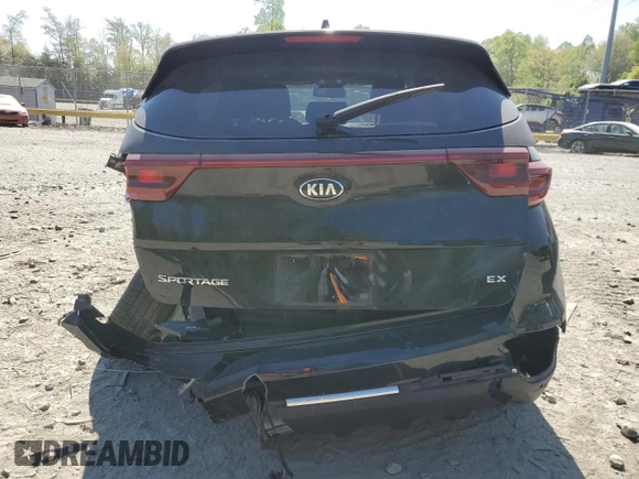 2021 Kia Sportage EX with VIN KNDPNCAC9M7936755, listed as a Copart auction lot 53895995 with 38,386 mi miles and Salvage title. Bid and sale history available at DreamBid. Image 6.