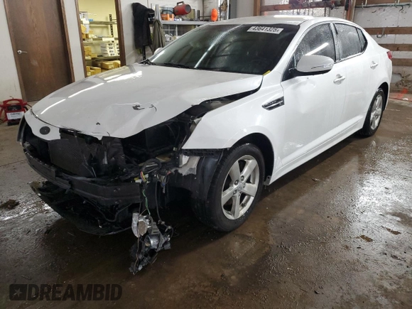 2015 Kia Optima LX with VIN KNAGM4A75F5640302, listed as a Copart auction lot 43641325 with 95,606 mi miles and Salvage Title. Bid and sale history available at DreamBid. Image 1.