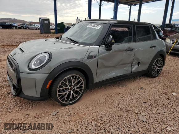 2023 MINI Hardtop 4 Door Cooper S with VIN WMW53DK04P2S81054, listed as a Copart auction lot 55456315 with 22,468 mi miles and Salvage title. Bid and sale history available at DreamBid. Image 1.