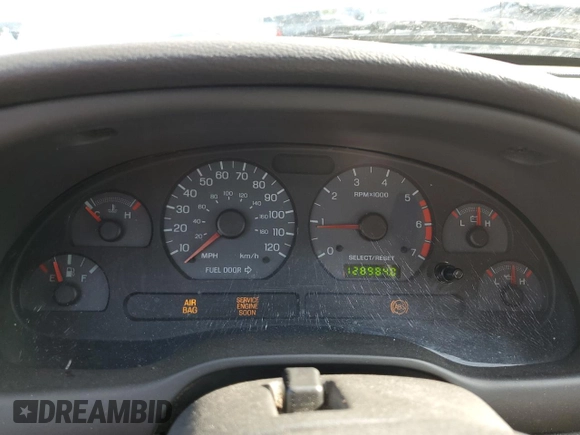 2002 Ford Mustang Deluxe with VIN 1FAFP44492F121223, listed as a Copart auction lot 62474065 with 128,984 mi miles and Salvage title. Bid and sale history available at DreamBid. Image 9.