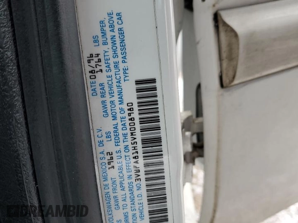 1997 Volkswagen Golf с VIN 3VWFA81H5VM008980, выставлен на аукционе Copart как лот 45336405 с пробегом 119 529 миль миль и Списание • Salvage title. История ставок и продаж доступна на DreamBid. Изображение 12.