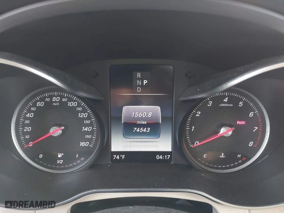 2019 Mercedes-Benz GLC with VIN WDC0G4JB7KF669430, listed as a IAAI auction lot 41483348 with 74,543 mi miles. Bid and sale history available at carsss.com. Image 7.