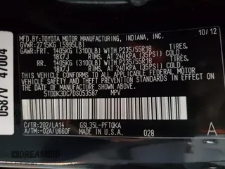 2013 Toyota Sienna XLE with VIN 5TDDK3DC7DS053587, listed as a Copart auction lot 51430625 with 157,860 mi miles and Salvage Title. Bid and sale history available at DreamBid. Image 15.