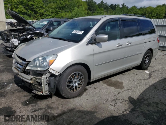 2005 Honda Odyssey Touring z VIN 5FNRL38835B071258, wystawiony jako Copart lot #57878295 z przebiegiem 143 474 mil mil oraz Szkoda całkowita • Salvage title. Historia ofert i sprzedaży dostępna na DreamBid. Obrazek 1.