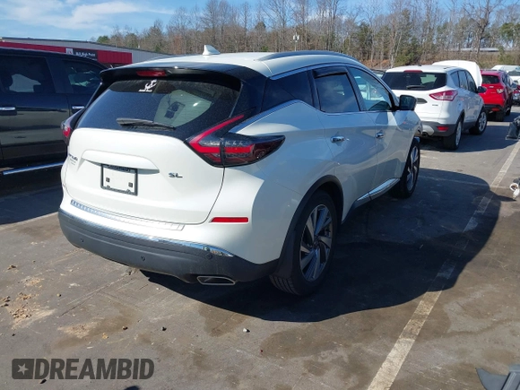 2020 Nissan Murano SL with VIN 5N1AZ2CJ7LN173771, listed as a IAAI auction lot 41829503 with 51,209 mi miles and . Bid and sale history available at DreamBid. Image 4.