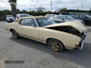 1970 Oldsmobile Cutlass with VIN 342570Z127532, listed as a Copart auction lot 49906135 with 34,224 mi miles and Salvage Title. Bid and sale history available at DreamBid. Image 4.