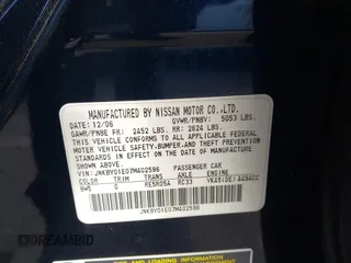 2007 Infiniti M45 Sdn with VIN JNKBY01E07M402596, listed as a IAAI auction lot 41697085 with 185,148 mi miles. Bid and sale history available at carsss.com. Image 9.