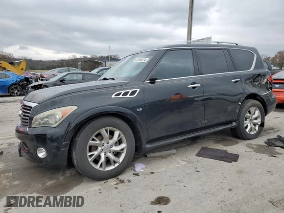 2014 Infiniti QX80 with VIN JN8AZ2NF3E9551761, listed as a Copart auction lot 83954674 with 165,388 mi miles and Salvage Title. Bid and sale history available at DreamBid. Image 1.
