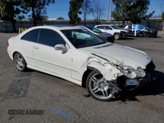 2009 Mercedes-Benz CLK 550 with VIN WDBTJ72HX9F264261, listed as a Copart auction lot 89173605 with Not Provided miles and Salvage Title. Bid and sale history available at DreamBid. Image 4.