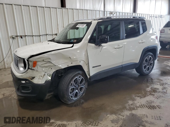 2015 Jeep Renegade Limited with VIN ZACCJBDT4FPB38928, listed as a Copart auction lot 54551955 with 15,689 mi miles and Salvage Title. Bid and sale history available at DreamBid. Image 1.