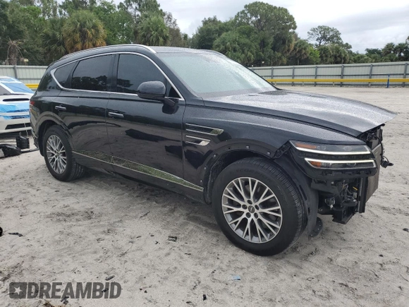 2021 Genesis GV80 with VIN KMUHB4SB7MU046455, listed as a Copart auction lot 62872925 with 52,340 mi miles and Salvage title. Bid and sale history available at DreamBid. Image 4.